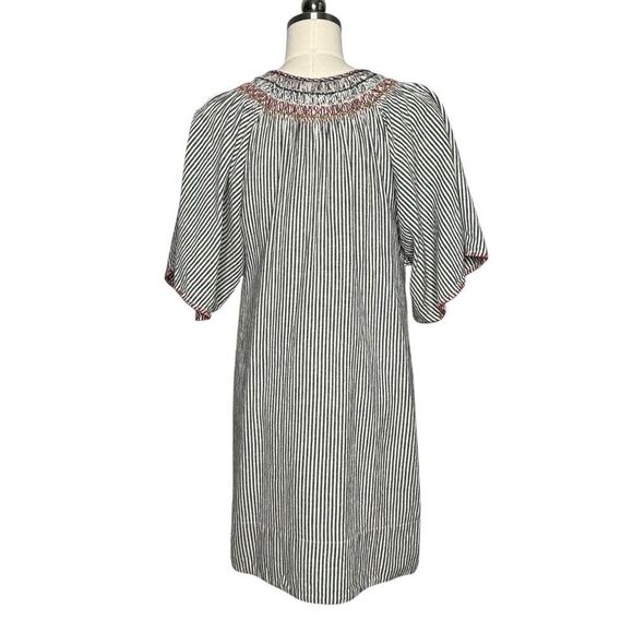 The Great Striped Embroidered Linen Blend Mini Dress | M - Picture 2 of 9